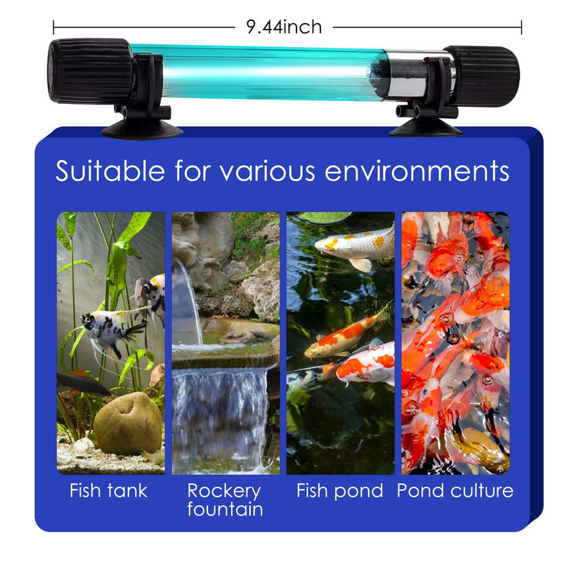 TAISHAN Aquarium Clean Light，13 W UV Sanitizer Submersible Light with Timer,Aquarium Water Clean Green Clear Waterproof Clean Lamp for Pond,Swimming Pool,Indoor - PawsPlanet Australia