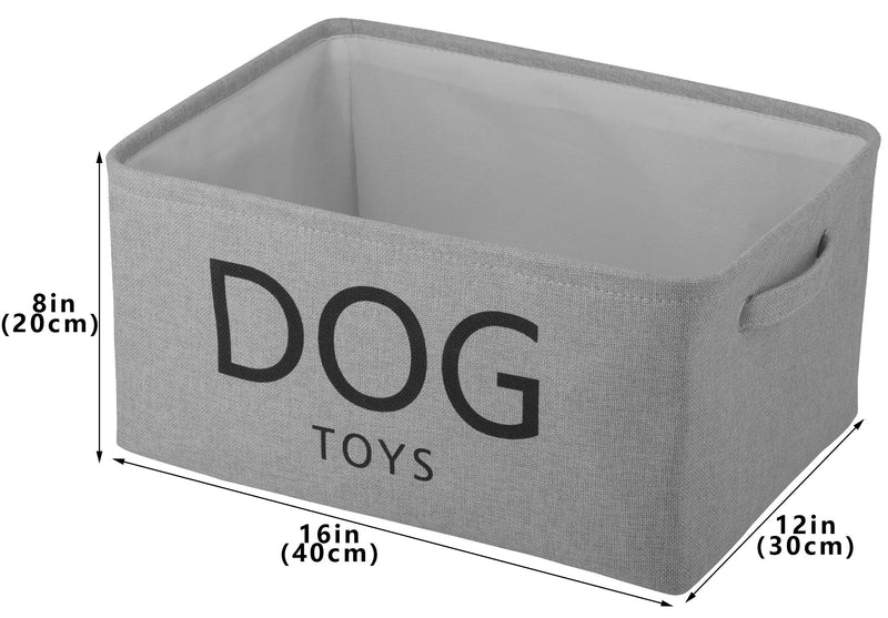 Xbopetda Canvas Dog Toy Basket, Storage Basket Bin Chest Organizer - Perfect for Organizing Toy Storage, Baby Toys, Kids Toys, Dog Toys, Baby Clothing, Children Books, Gift Baskets-Gray Dog-gray - PawsPlanet Australia