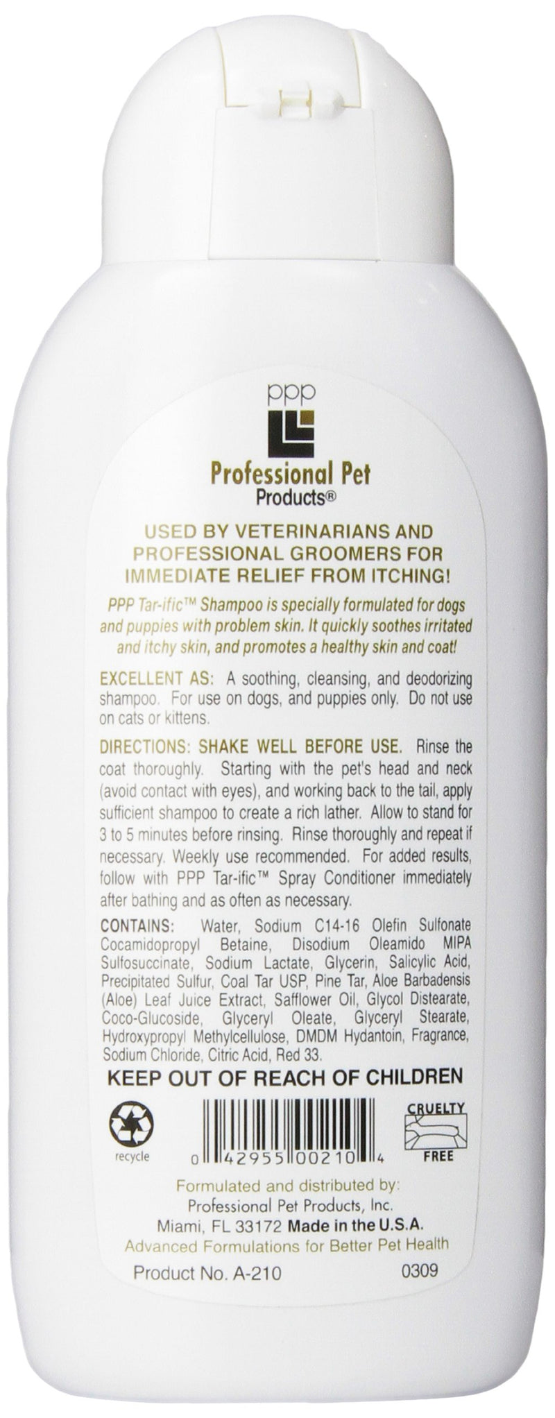 [Australia] - PPP Pet Tar-ific Skin Relief Shampoo, 13-1/2-Ounce 