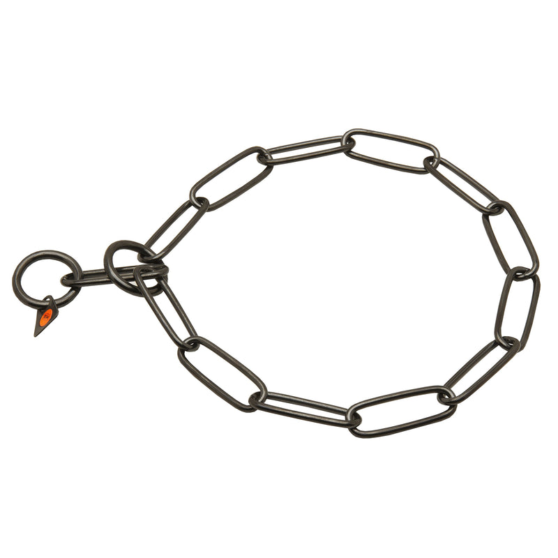[Australia] - Herm Sprenger Black Stainless Steel Chain Collar for German Shepherd with Long Links - 3 mm x 21 Inches 