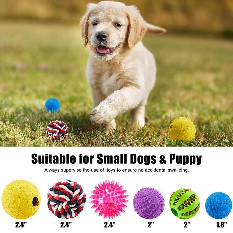 Hestya 6 Pieces Interactive Dog Ball Toys with Different Functions Squeaky Dog Ball Dog Chew Ball Spiky Lighting Dog Ball Bouncy Dog Ball Food Treat Dispenser Ball Teething Ball for Small Dogs - PawsPlanet Australia