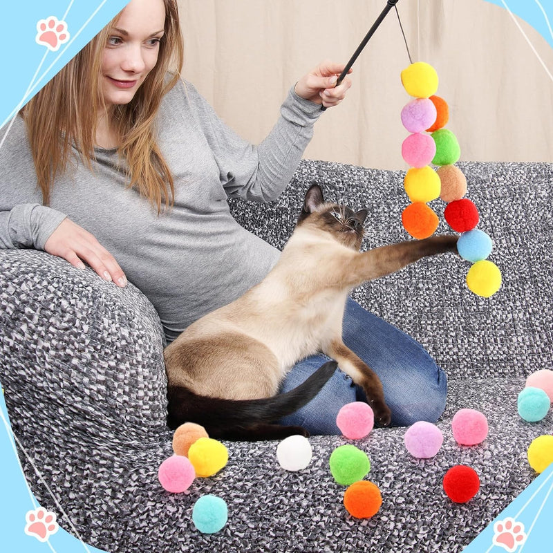 wosynm Cat Toy 50 Balls, Interactive Cat Toy, Cat Toy Ball Cat Toy Interactive Toy for Cats and Kittens, Silent Cat Toy for Indoor Cats - PawsPlanet Australia