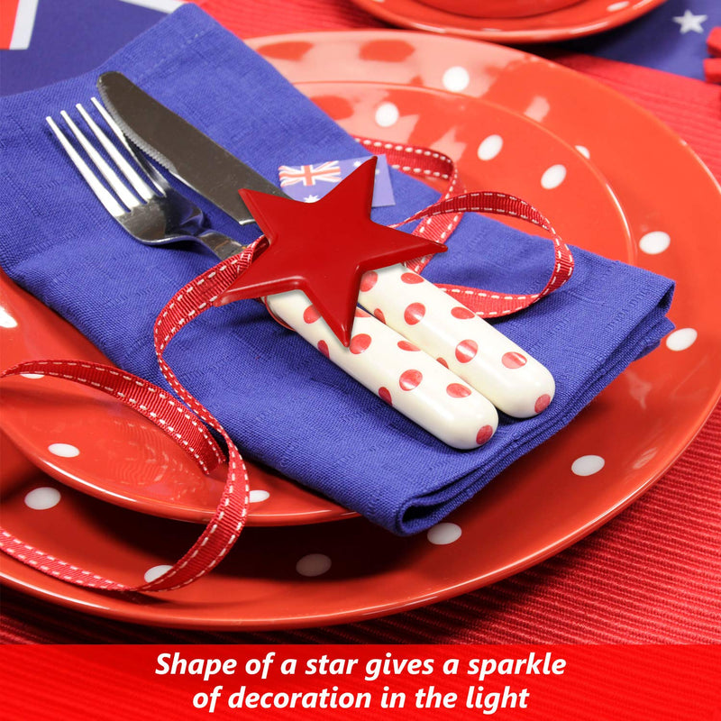 12 Pieces Patriotic Napkin Rings American Flag Metal Napkin Ring Holders 4th of July Star Napkin Holder USA Table Dinner Decoration Napkin Ring for Independence Day, Family Gatherings (Gold, Metal) Red,white,blue - PawsPlanet Australia