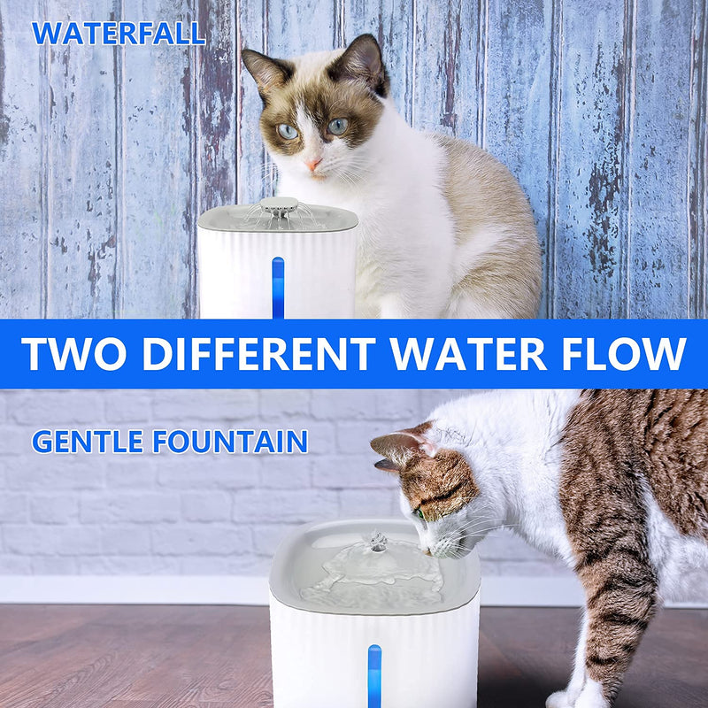 Cat Water Fountain 3L/100oz Large Capacity Aookupett Pet Water Fountain for Cats & Dogs, Dry Burning Protection Pump Cat Fountain Water Bowl, Automatic Water Dispenser for Cats with Low Water Shut Off Gray - PawsPlanet Australia