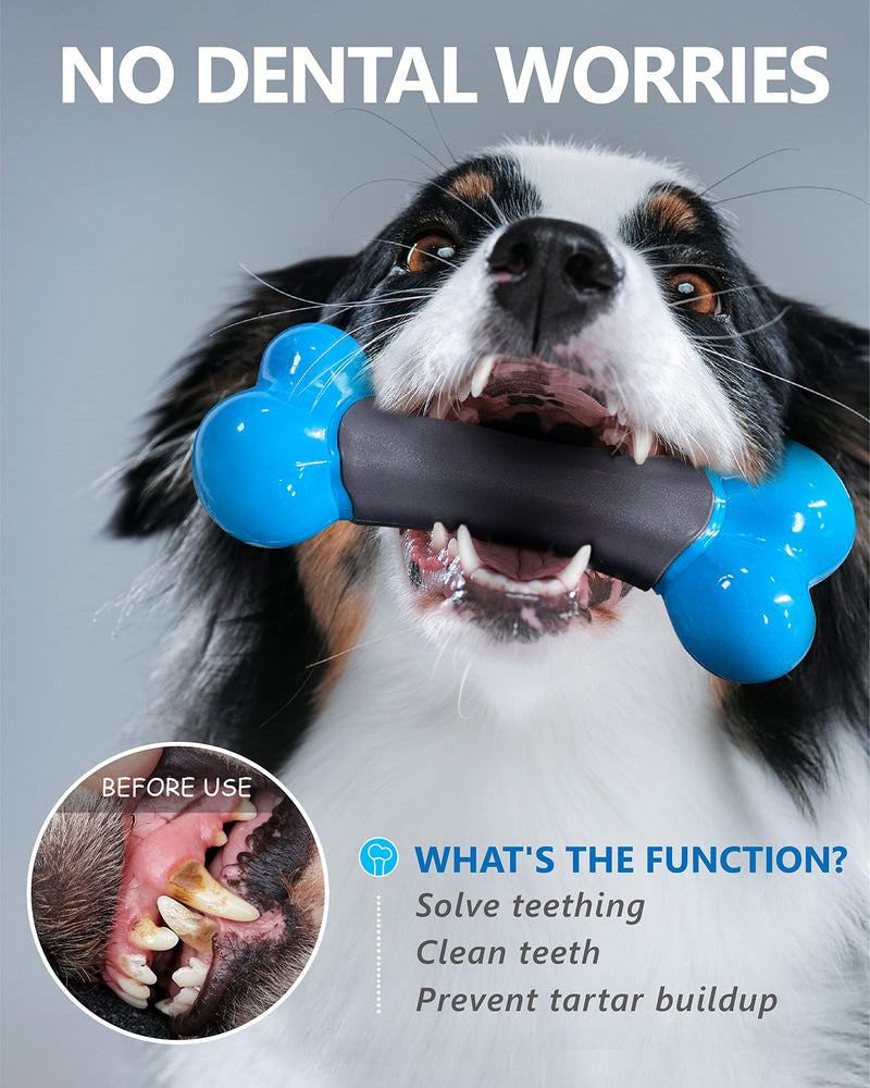 EASTBLUE Dog Toys for Aggressive Chewers: Indestructible Nylon Chew Bones with Beef Flavor, Tough and Durable Dog Stick Toy for Medium and Large Breed. - PawsPlanet Australia