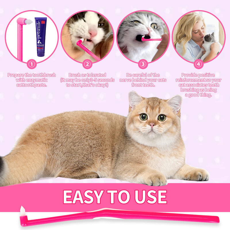 4 PCS Toothbrushes for Dogs Soft Bristles Pet Toothbrushes Durable Cat Toothbrush Dental Care Set for Dogs Puppy Toothbrush for Removing Food Residue Dog Teeth Cleaning Set - PawsPlanet Australia