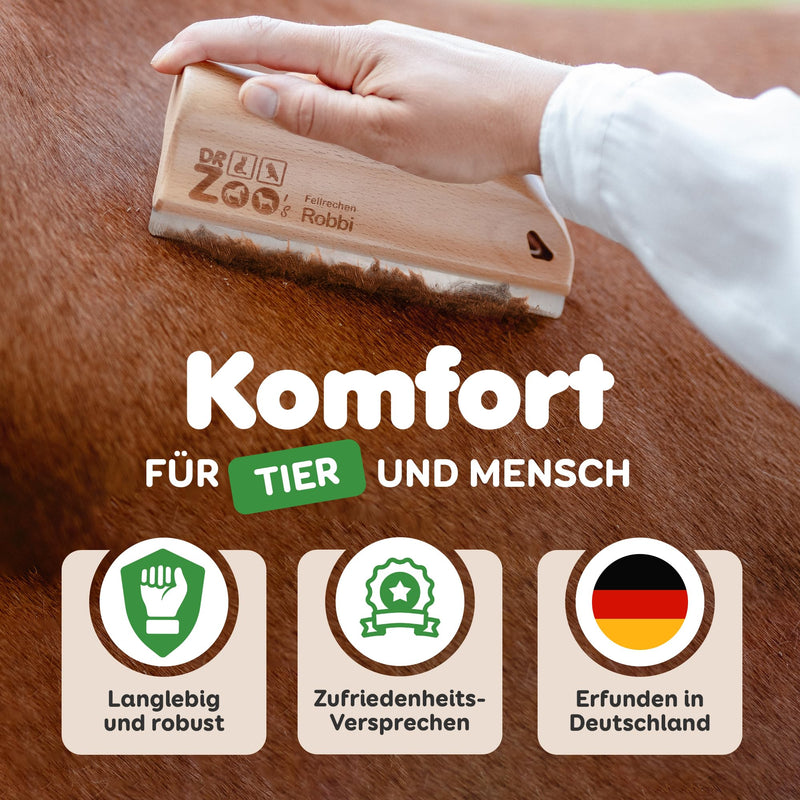 DR Zoo horse curry comb Robbi - the fur change helper for your horse - the best curry comb for horses in fur change wood - PawsPlanet Australia