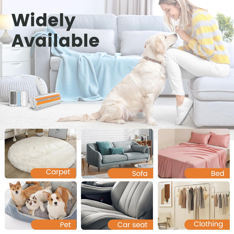 Pet Hair Remover - Pet Hair Lint Roller for Dogs and Cats - Hair Remover for Sofas, Furniture, Carpets, Car Seats, Reusable Lint Roller with Self-Cleaning Base Recyclable - PawsPlanet Australia