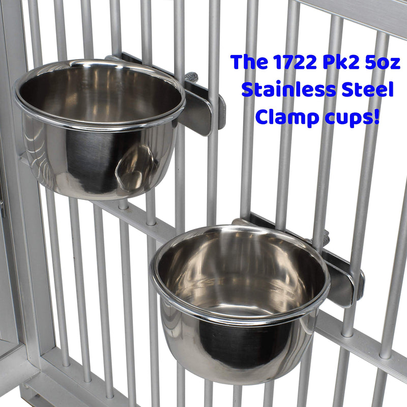 Bonka Bird Toys Stainless Steel Cup Clamp 2pk (5) oz - PawsPlanet Australia