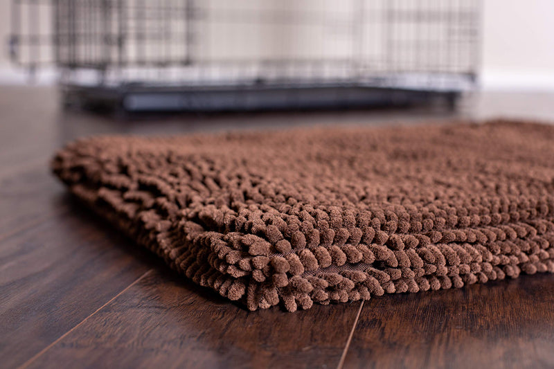 [Australia] - Soggy Doggy Crate Mate- Velvety-Soft Chenille Bacteria & Odor Free Reversible Machine Washable Dog Crate Bed Kennel Bed Cushion Pads Small/18" x 24" Chocolate Brown 