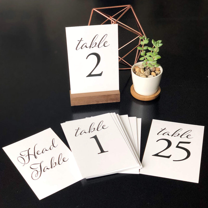 UP THE MOMENT Black Wedding Table Numbers, 1-25, Centerpiece Decorations, Double Sided 4x6, Numbers 1-25 and Head Table Card Included, for Table Number Holders - PawsPlanet Australia