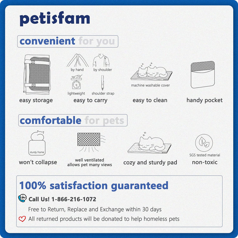 petisfam Soft Pet Carriers for Medium Cats and Small Dogs, Airline Approved, Auto-Safe, Top Loading, Easy Storage Green - PawsPlanet Australia