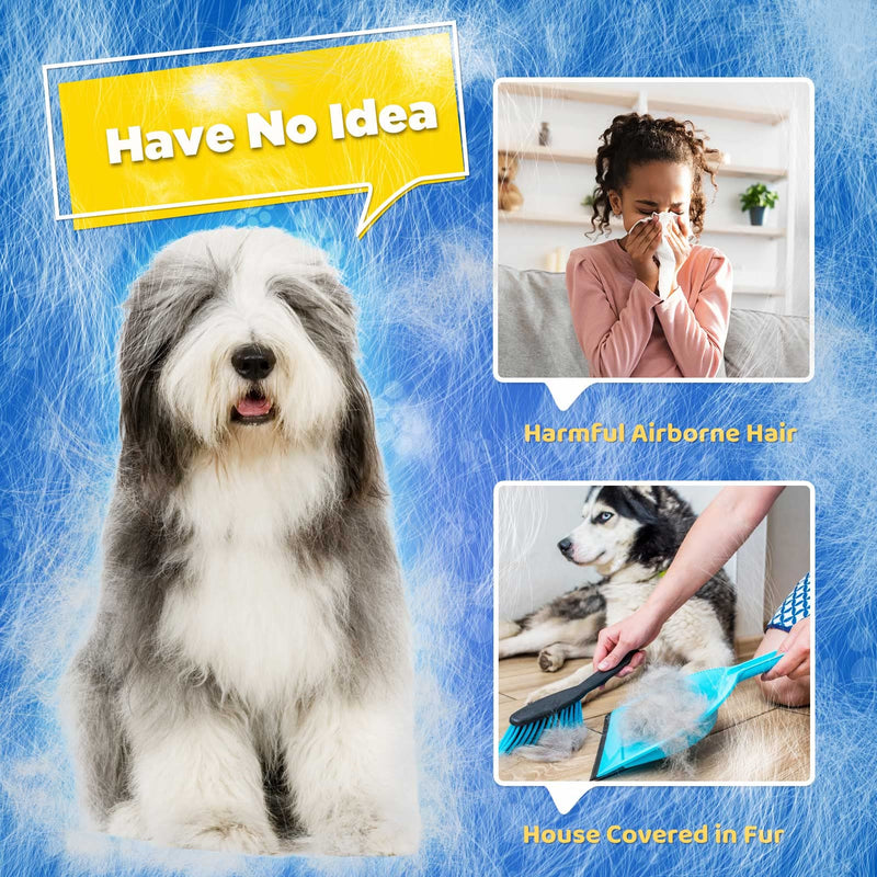 [Upgrade Version] Pet Grooming Glove - Gentle Deshedding Brush Glove - Efficient Pet Hair Remover Mitt - Enhanced Five Finger Design - Perfect for Dog & Cat with Long & Short Fur - 1 Pair 1A Blue- 1 Pair - PawsPlanet Australia