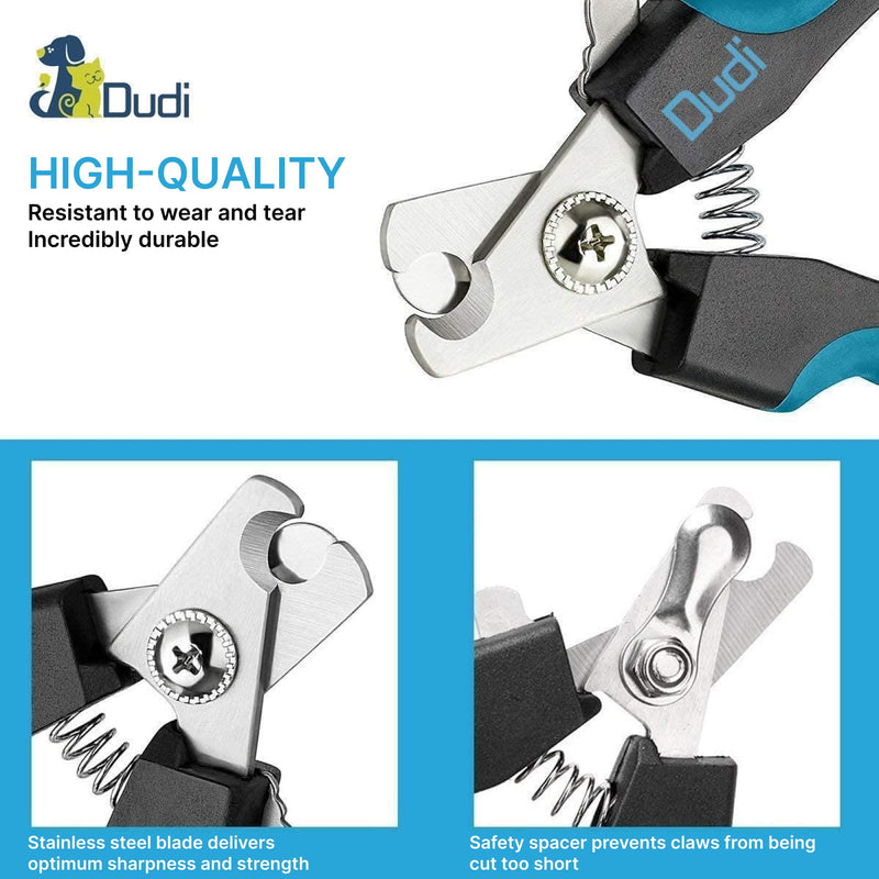 Dudi Dog Nail Clippers and Trimmers- with Quick Safety Guard to Avoid Over-Cutting Toenail- Grooming Razor Sharp Blades & Nail File for Small Medium Large Breeds Black(Basic) - PawsPlanet Australia