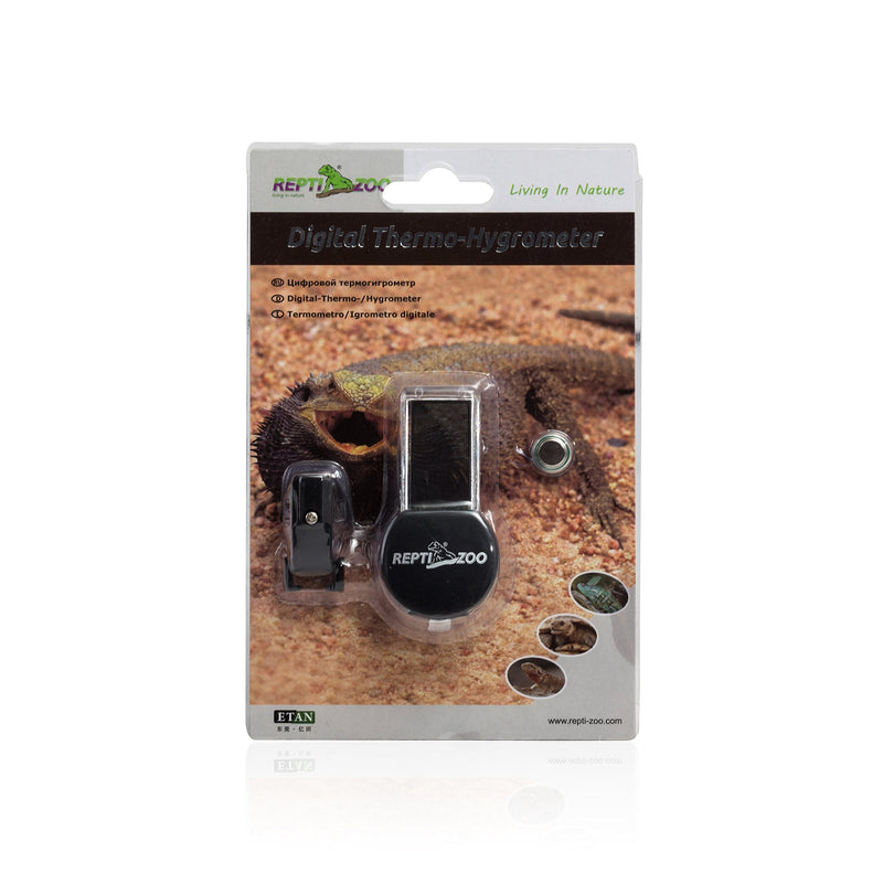 REPTI ZOO Reptile Terrarium Thermometer Hygrometer Digital Display Pet Rearing Box Reptiles Tank Thermometer Hygrometer with Suction Cup - PawsPlanet Australia