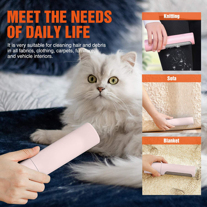 [Australia] - ZNOKA Pet Hair Remover Brush - Reusable Travel lint Brush with self Cleaning, Lint Roller Brush for Dog & Cat Hair Removal Red 