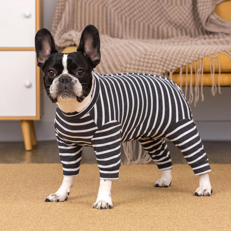 Axcimond Dog One-Piece Long-Sleeved Dog Bodysuit After Surgery for Small Medium Dogs Surgery Body Dog Castration Bitch Male Puppy Pajama Body Dogs After Surgery Wound Protection Anti Leak Dog Cone Alternative L Grey - PawsPlanet Australia