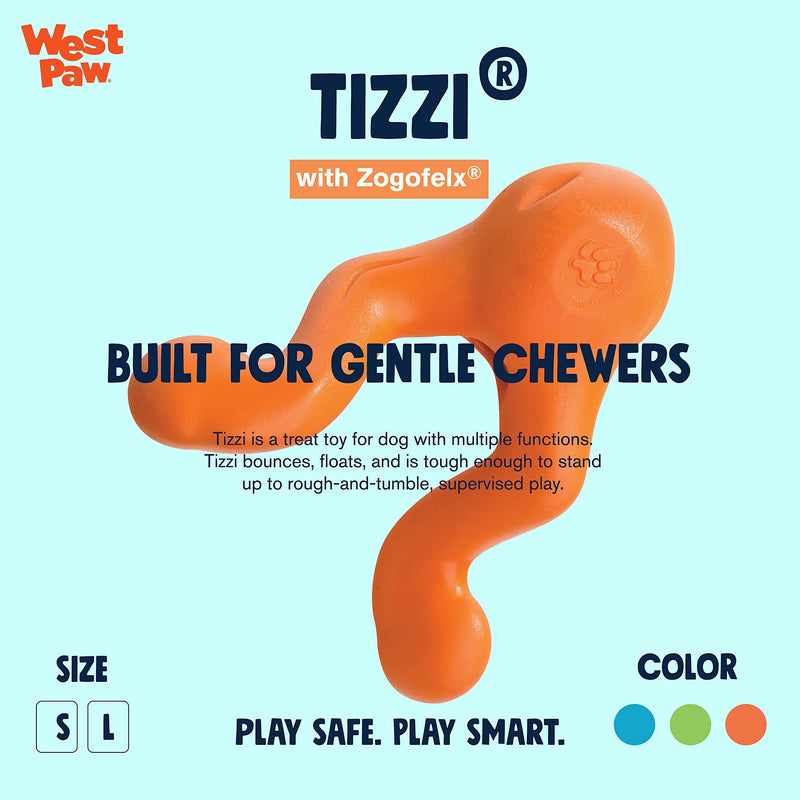 West Paw Design Zogoflex Tizzi L (Pack of 1) Tangerine - PawsPlanet Australia