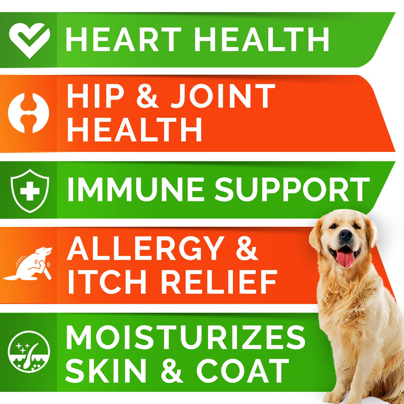 Fish Oil Omega 3 + Pumpkin for Dogs Bundle - Allergy and Itch Relief + Upset Stomach - Omega 6 9 - EPA & DHA + Pure Pumpkin Powder - Skin and Coat Supplement + Digestion - 180ct + 8.1oz - Made in USA - PawsPlanet Australia