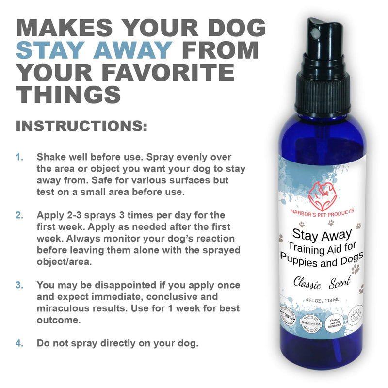 [Australia] - Harbor's Dog Repellent and Training Aid for Puppies and Dogs - 4 oz | Puppy Training Spray | Dog Training Spray | Dog Repellent for Furniture | Dog Repellent for Plant 