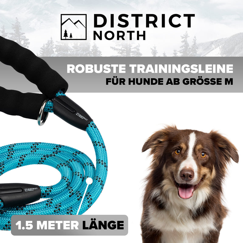 District North Reflective Dog Lead - 150cm Long Training Lead for Dogs - Comfortable Padded Lead Dog Leash - Class Dog Leads for Large Dogs (150cm, Blue) 150cm - PawsPlanet Australia