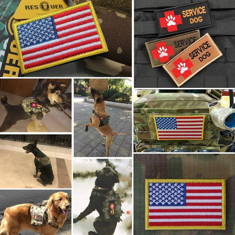 [Australia] - Petvins Service Dog Patch for Vest Harness Backpack K9 Morale Badge Hook and Loop in Training - Outdoor Tactical Dog Molle Vest Camouflage Harness Patch F 