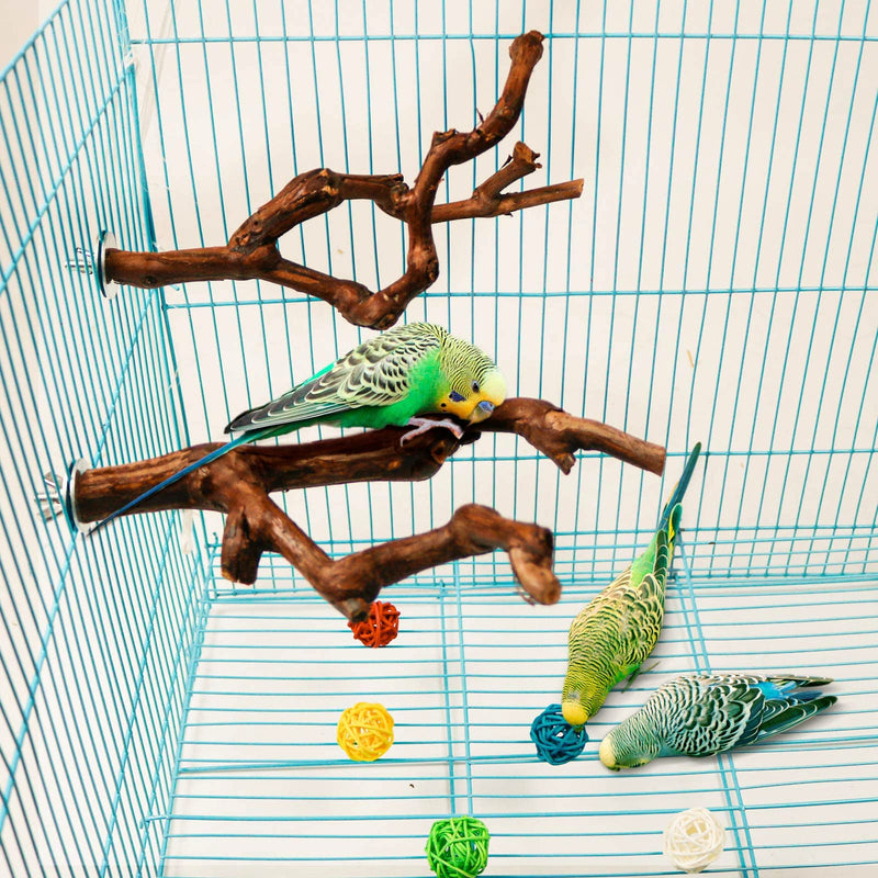 Parrot Perch Stands Birds Stand Pole Natural Wild Grape Stick Grinding Paw Climbing Standing Cage Accessories Toy Branches for Parakeet, Budgies, Lovebirds style-1 - PawsPlanet Australia