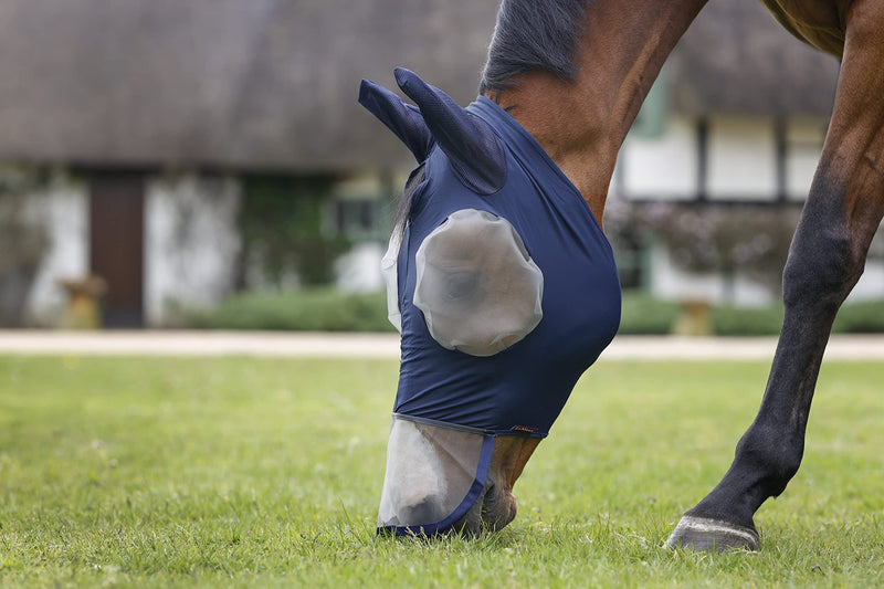 LeMieux Horse Bug Relief Lycra Full Mask in Navy - 4 Way Stretch Lycra - Breathable Mesh - Medium - PawsPlanet Australia