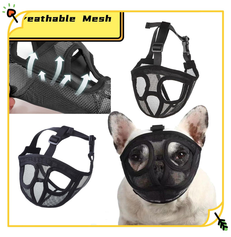 Muzzle for dogs, dog muzzle short snouts dog muzzle bulldog eating protection poison bait protection dog chewing, barking, dog mask French Pekingese, Shih-Tzu, Pug, also, cats Dog Muzzle M - PawsPlanet Australia