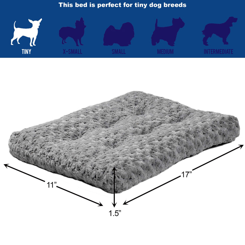 [Australia] - MidWest Homes for Pets Deluxe Super Plush Pet Beds, Machine Wash & Dryer Friendly, 1-Year Warranty 18-Inch Gray 