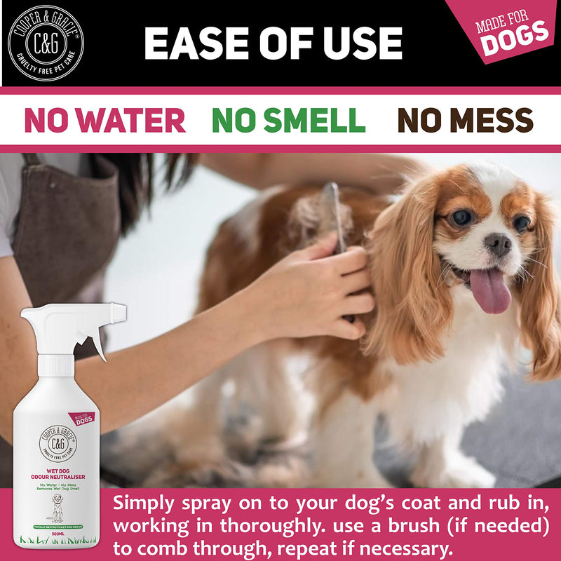 C&G | WET DOG ODOUR NEUTRALISER 500ML | WATERLESS OURDOUR ELIMINATOR | RINSE FREE DEODORISER SPRAY | PLEASANT SMELLING DOG INGREDIENTS |100% CRUELTY FREE - PawsPlanet Australia