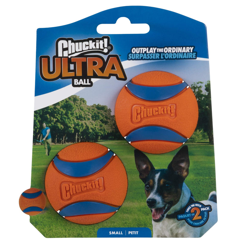 Chuckit! Ball Breathe Right Fetch Ball Small By 2 Balls to Pursue For Dog &Ultra Ball, Durable High Bounce Rubber Dog Ball, Launcher Compatible, 2 Pack, Small, (Packaging May Vary) Small, 2 pack + Ultra Ball, Small, 2 Pack - PawsPlanet Australia