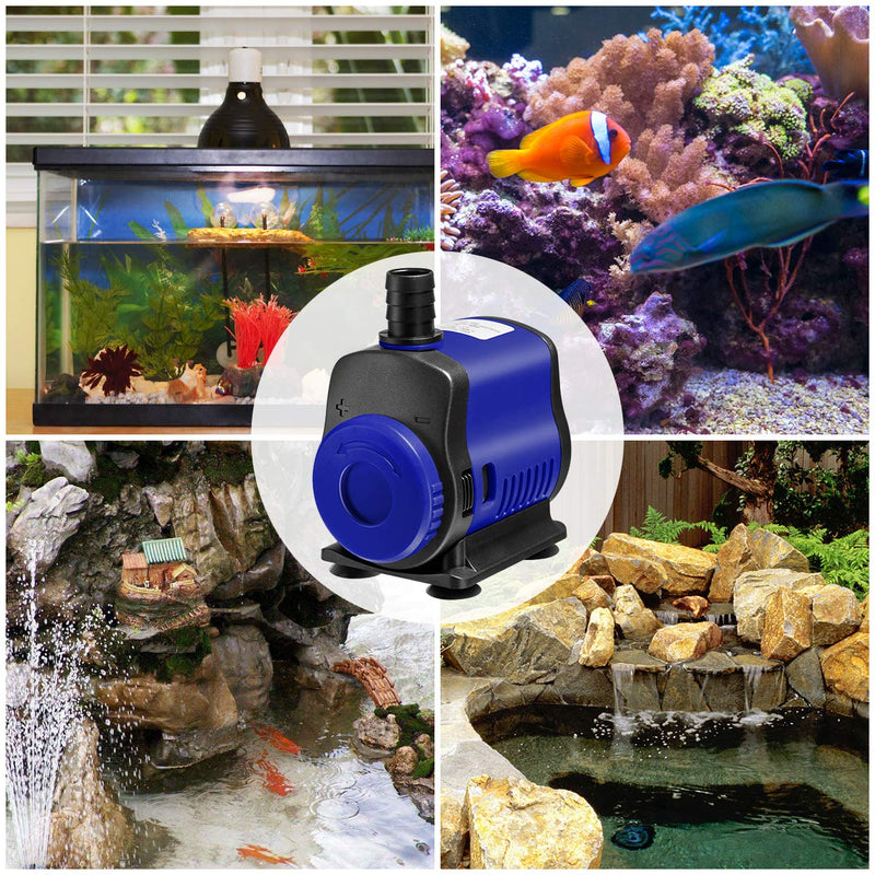 [Australia] - UEETEK Submersible Pump(1000L/H, 14W) Adjustable Ultra Quiet Water Pump for Aquarium, Fish Tank, Pond, Statuary, Hydroponics 