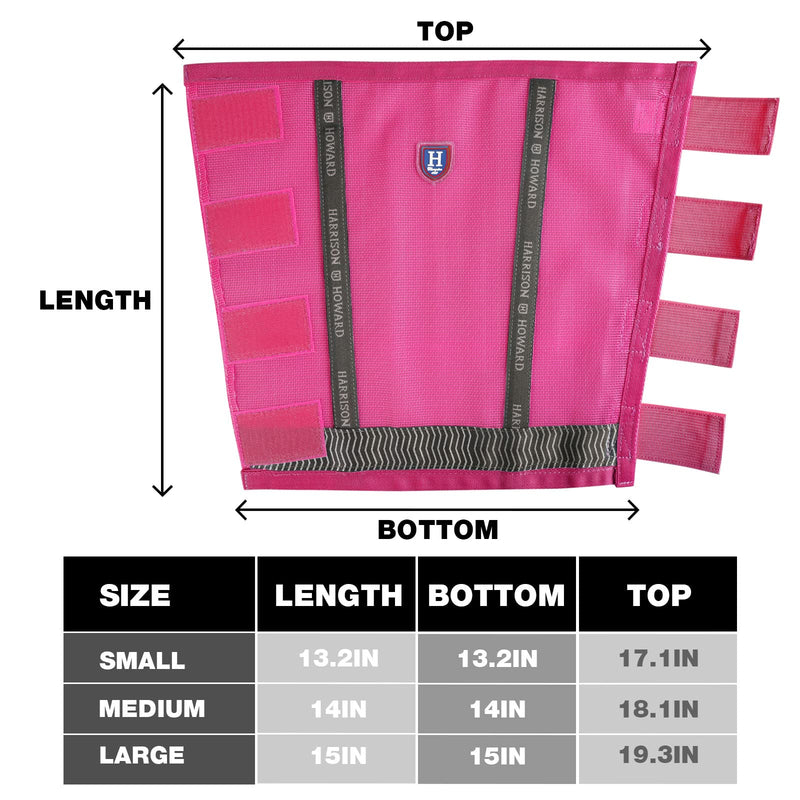 Harrison Howard Loose-Fitting Horse Fly Boots UV-Protective, Breathable, Durable Fine Mesh Leggins Stay-on Comfortable Fly Boots with Reflective Strips for Extra Safety (Set of 4) Magenta Pony (Small) Small - PawsPlanet Australia