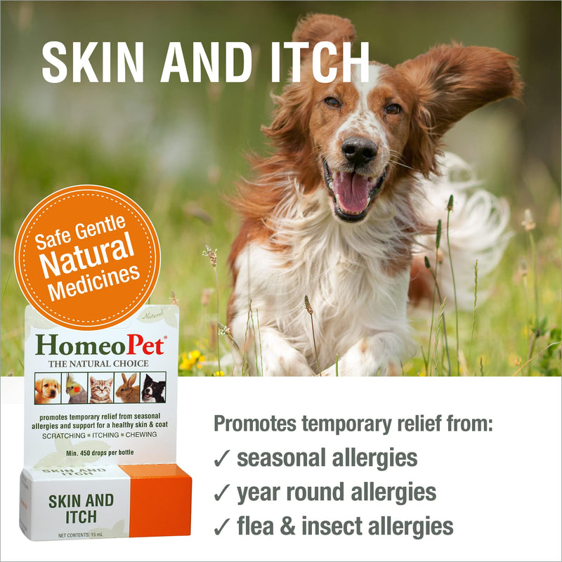 HomeoPet Skin and Itch, Skin and Coat Support for Pets, 15 Milliliters 15ml - PawsPlanet Australia