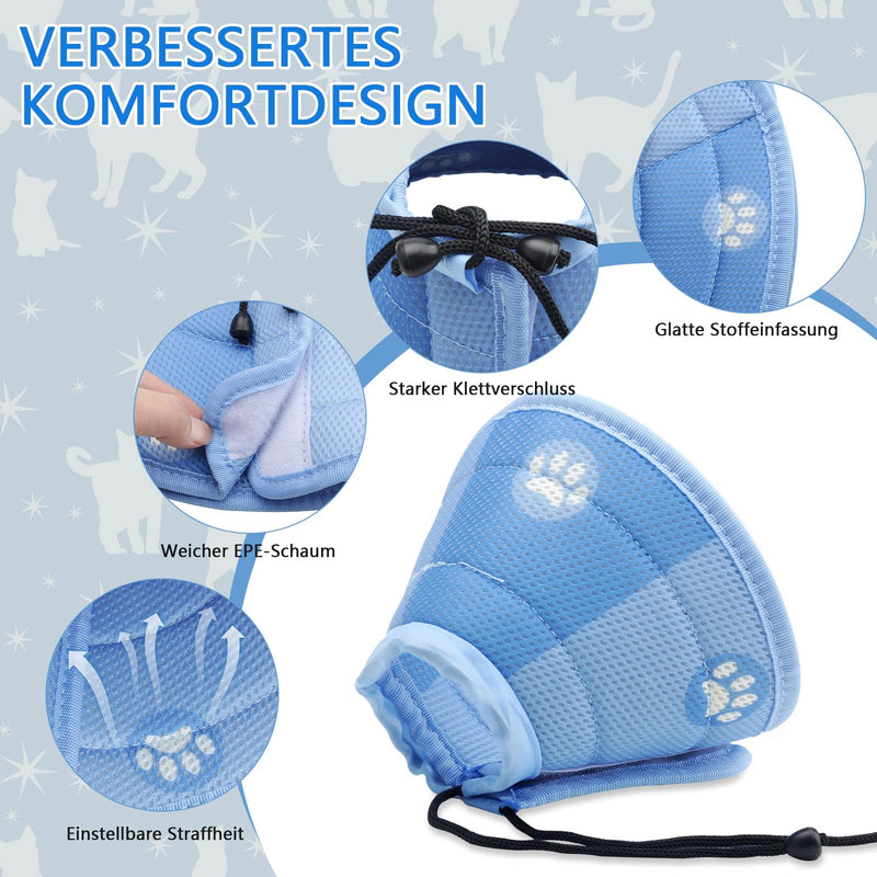 Cat & Dog Neck Brace: Adjustable, Soft Neck Brace for Cats and Puppies - Cat Collar, Cat Cone After Surgery & Injuries, Kitten Accessories - Comfortable Donut Cat, Cat Collar (Blue, M) - PawsPlanet Australia