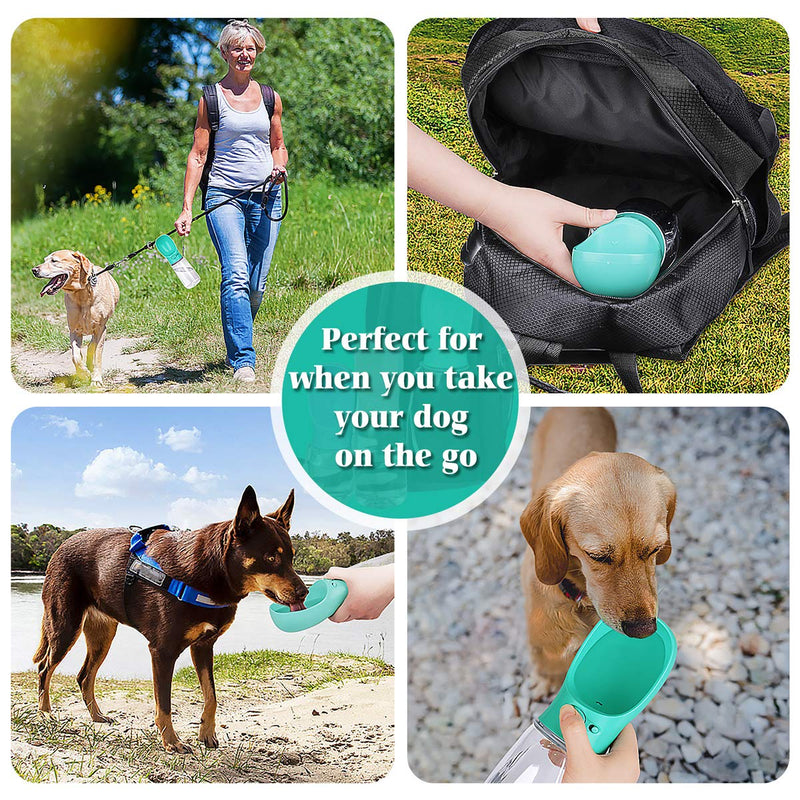 Yicostar Dog Water Bottle, 12OZ-19OZ Portable Pet Water Bottle for Walking Leak Proof Puppy Dog Water Dispenser for Outdoor, Travel, Hiking 19oz Mint Green - PawsPlanet Australia