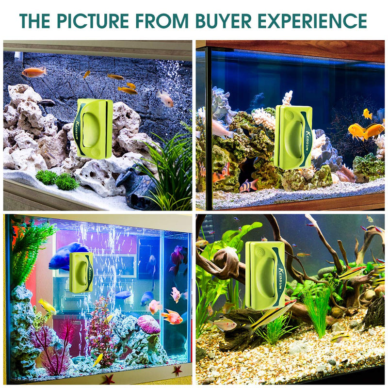 KEDSUM Magnetic Aquarium Fish Tank Cleaner, Fish Tank Glass Cleaner, Floating Clean Brush with Handle Design L - PawsPlanet Australia