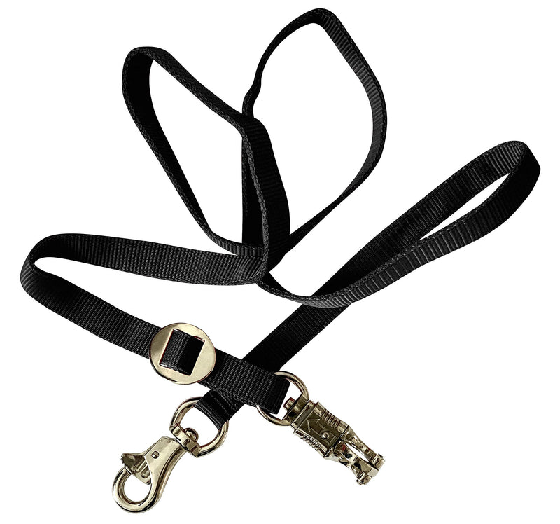 Majestic Ally Double Thick 36" to 72" Trailer Tie for Horse Haulage, Cross tie with Adjustable Buckle, Panic Snap and Bull Snap – 1" Wide by 36" to 72" Long Black - PawsPlanet Australia