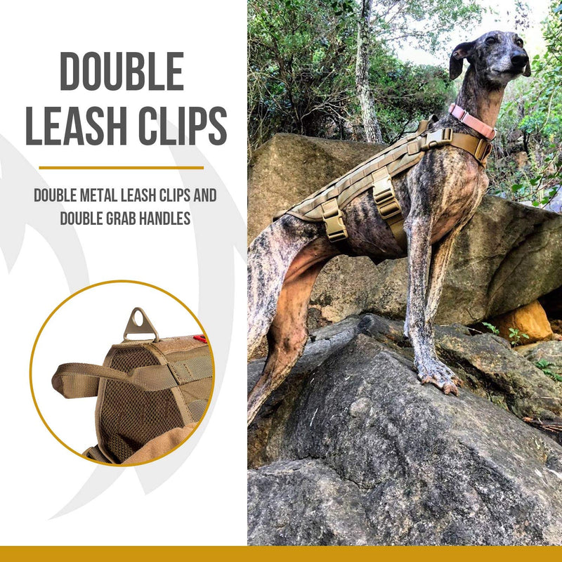 [Australia] - OneTigris Tactical Dog Training Vest Harness with Mesh Padding and Two Handles (Coyote Brown - Upgraded Version, M / 41cm) 