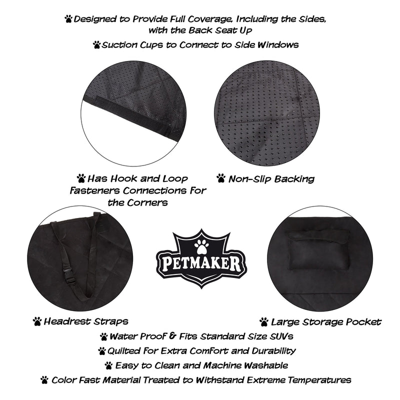 [Australia] - PETMAKER Cargo Liner Dog Seat Cover- Quilted Waterproof All Weather Non-Slip Pet Travel Mat with Side Coverage and Bumper Flap Protector for SUVs 