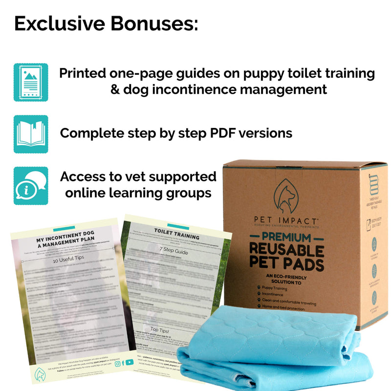 PET IMPACT Reusable Dog Pee Mats, XL Premium Washable Puppy Training Pads, Dog Incontinence Pads, 2-Pad Box EXTRA LARGE (Sky Blue, 35"x32") Sky Blue - PawsPlanet Australia