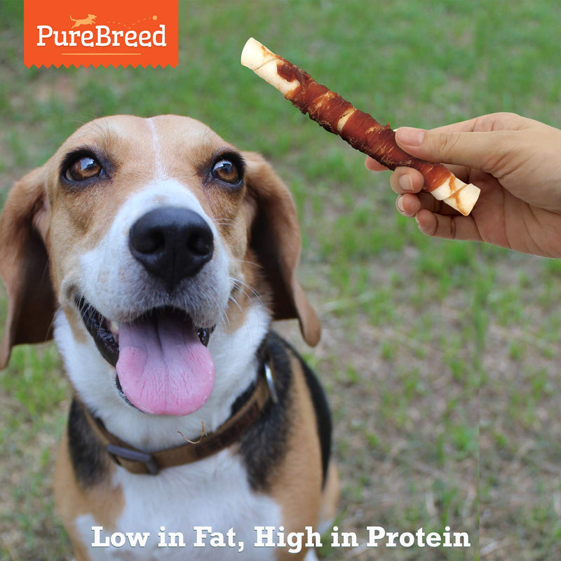 50pk PureBreed Twist Rawhide Sticks Duck Dog Treats | Duck Wrapped Dog Chews Toy | Low Fat, High In Protein Duck Dog Treats & Chews | Duck Rawhide Dog Chew | Chewy Twists with Duck Meat + SOL Notebook - PawsPlanet Australia