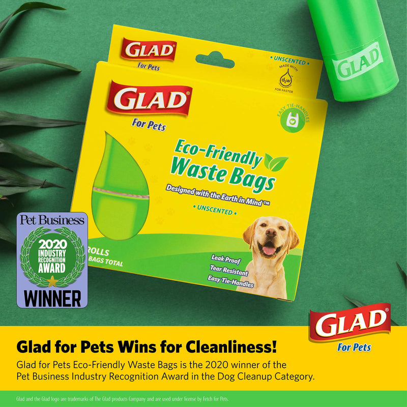 Glad Eco Friendly Dog Waste Bags - Earth Friendly Dog Waste Bags for All Dogs, Leak Proof and Heavy Duty Dog Poop Bags - Pet Waste Bags, Poop Bags for Dogs, Waste Bags for Dogs, Dog Bags for Poop 120 Count Lavender - PawsPlanet Australia