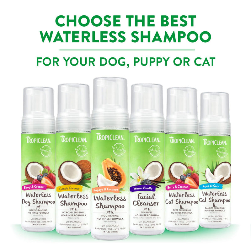 [Australia] - TropiClean Waterless Shampoos for Pets, Made in USA Hypoallergenic 