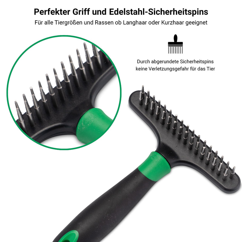 FinoPet set of 3 de-matting curry combs as a dog brush/cat brush, XL lint roller and tick tweezers, de-matting hooks for all animal sizes, animal hair remover, automatic tick removal - PawsPlanet Australia
