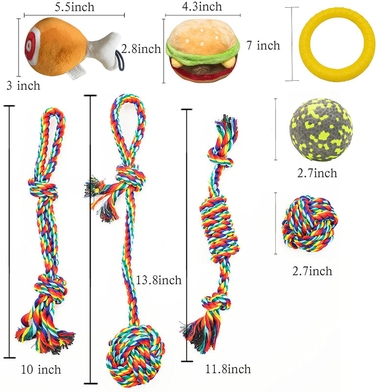 Dog Rope Toy for Puppy Teething, Dog Chew Toys for Puppy Medium Large Small Dogs Puppy Heavy Leash Toys, More Squeaky Toy for Puppy and Small Dogs - PawsPlanet Australia