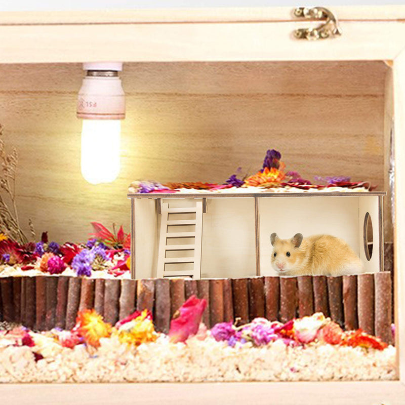 Originalidad Hamster Secret Peep Shed 2-Chamber Hideout & Tunnel Exploring Toys Detachable Habitat House for Guinea Pigs, Hamsters, Chinchillas - PawsPlanet Australia