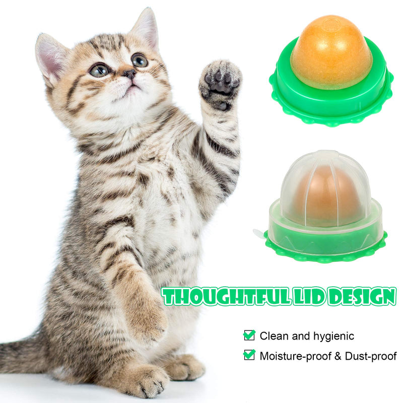 Tinideya 12 Pieces Cat Snacks Candy Ball Cat Licking Sugar Energy Ball Edible Catnip Balls Toy Kitten Sweet Ball Solid Candy for Cat Kitten Green, Blue - PawsPlanet Australia