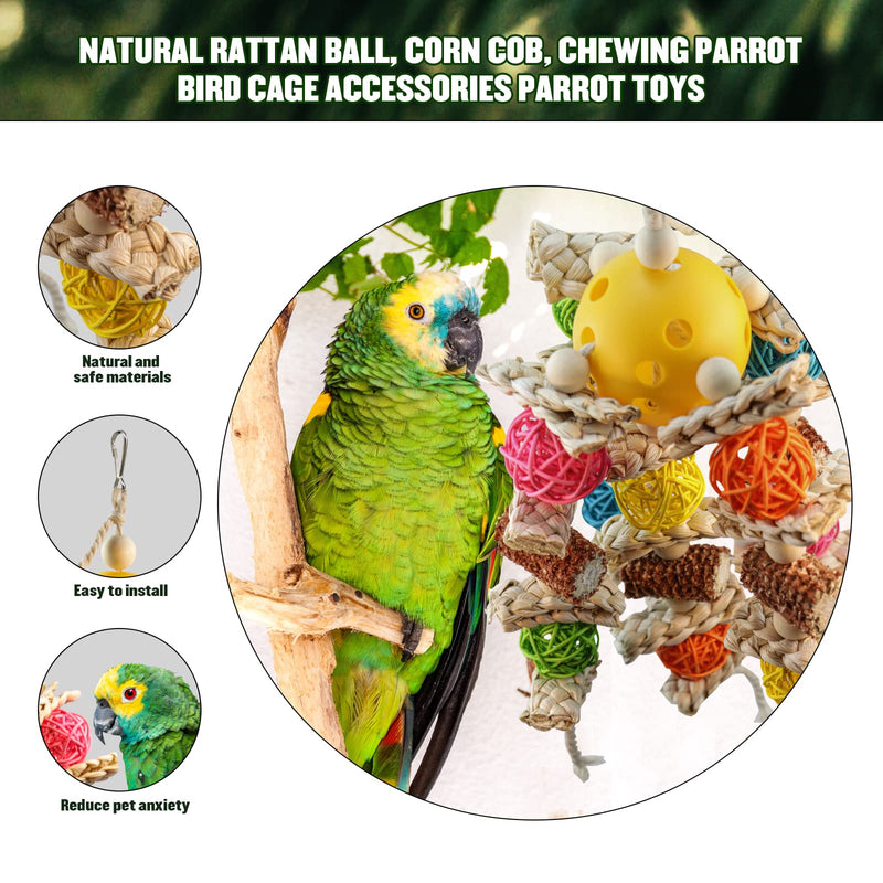 Kewkont Parrot Toys, Chewing, Climbing Natural Corn cob Bird Parrot Toys for Budgies, Lovebirds, Finch, Parakeets, Budgerigars, Conure, Cockatiel - PawsPlanet Australia